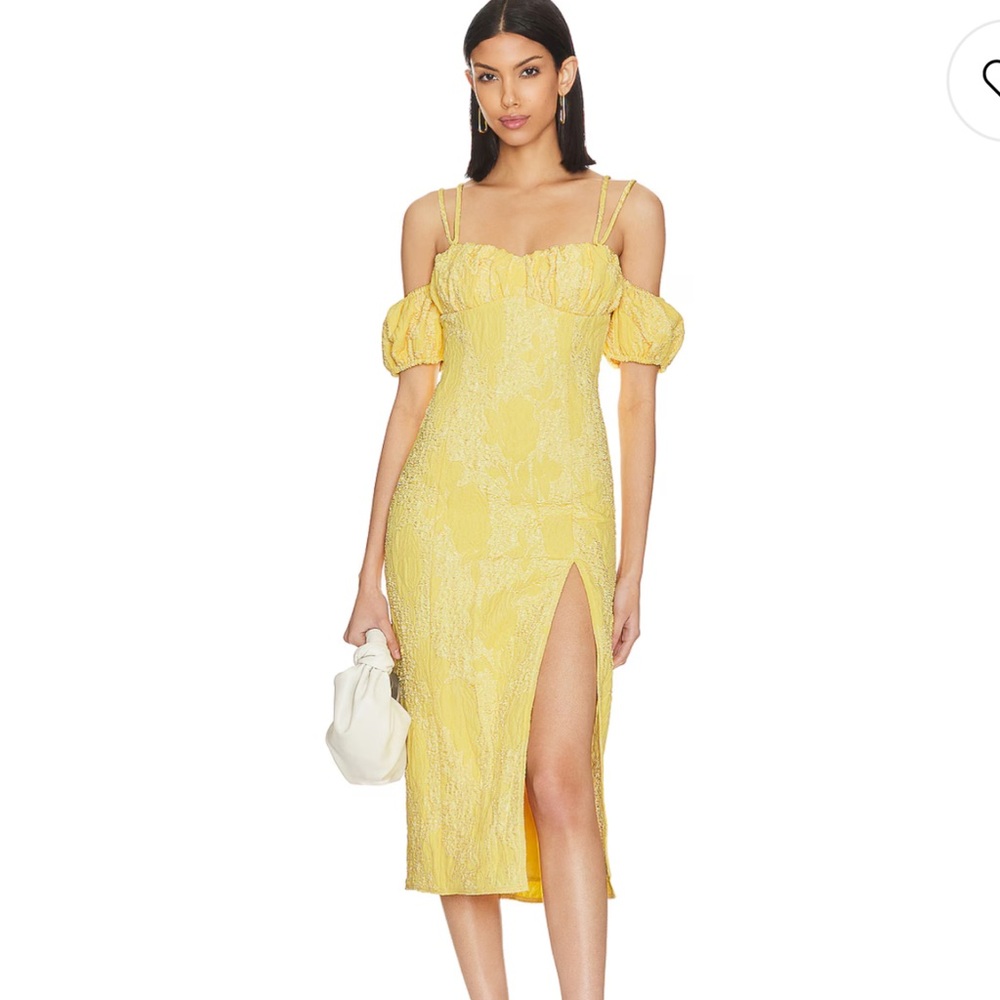 Camila Coelho - Clemence Midi Dress in Buttercream Yellow